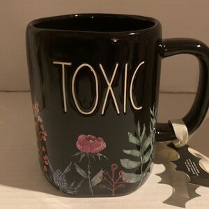 Rae Dunn Halloween Black Floral Wildflowers Toxic Ceramic Coffee Mug NEW